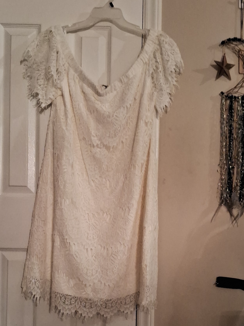 Ivory Lace Off-Shoulder Dress